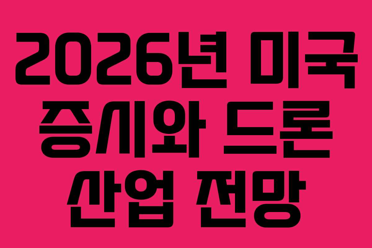 2026년 미국 증시와 드론 산업 전망