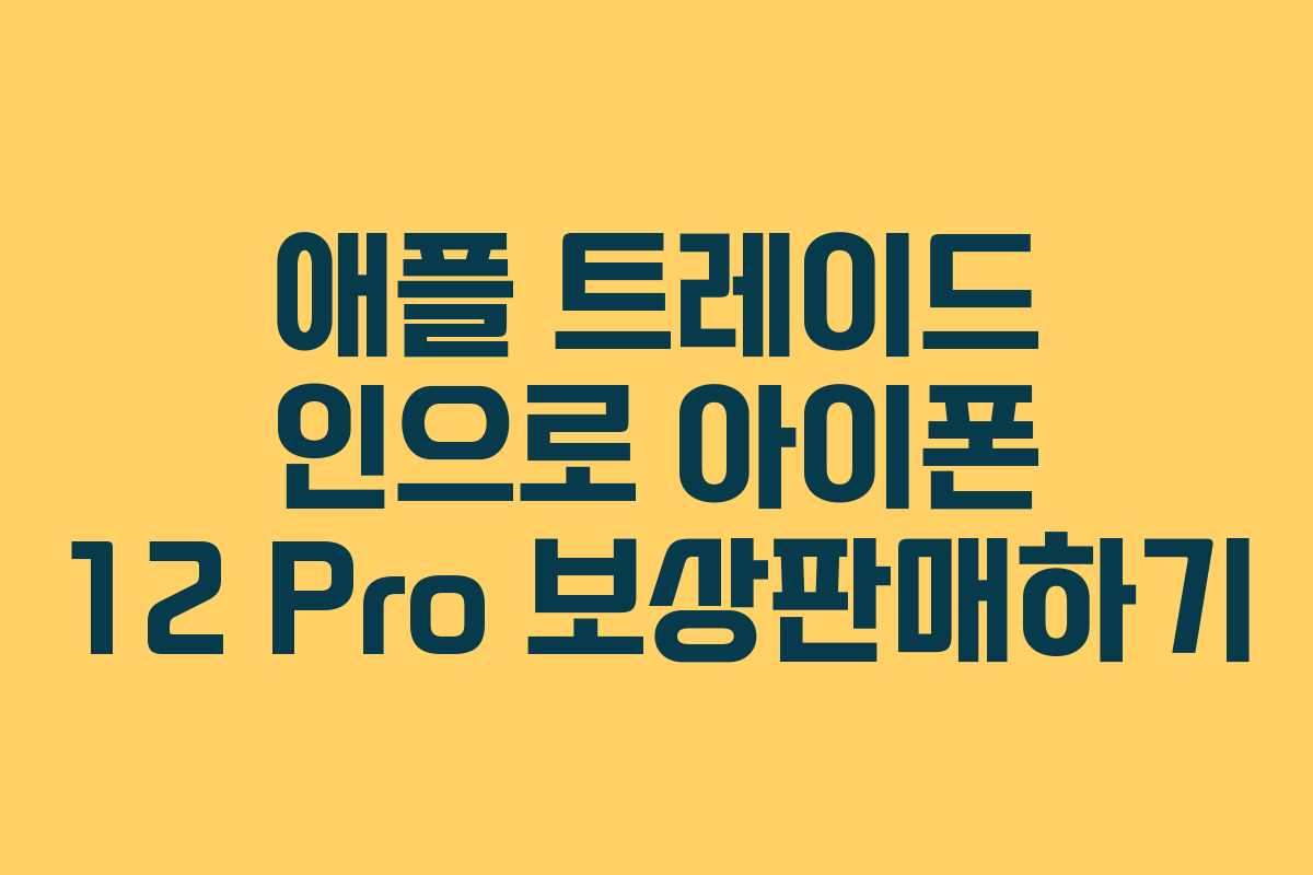 애플 트레이드 인으로 아이폰 12 Pro 보상판매하기