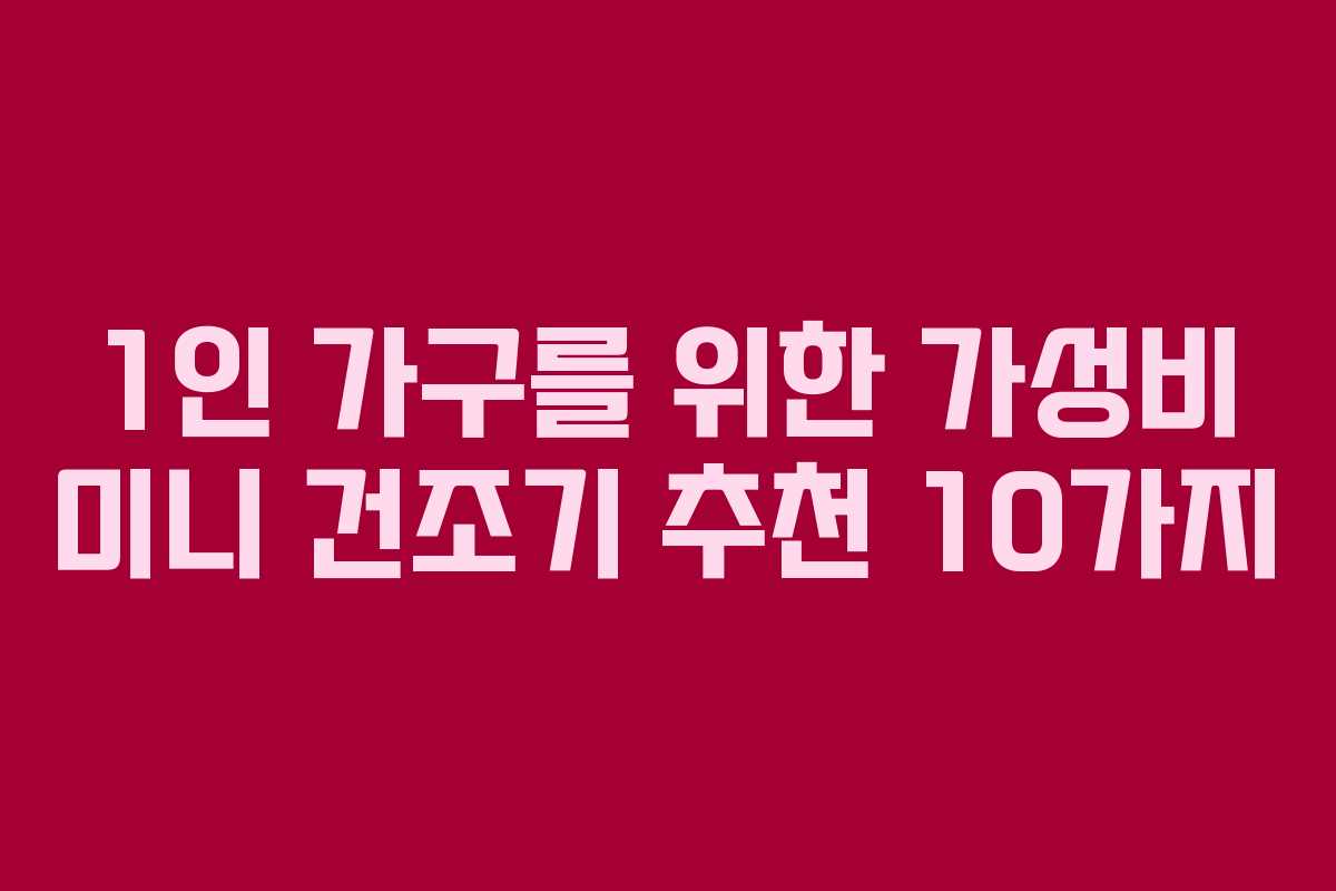 1인 가구를 위한 가성비 미니 건조기 추천 10가지 1인 가구를 위한 가성비 미니 건조기 추천 10가지
