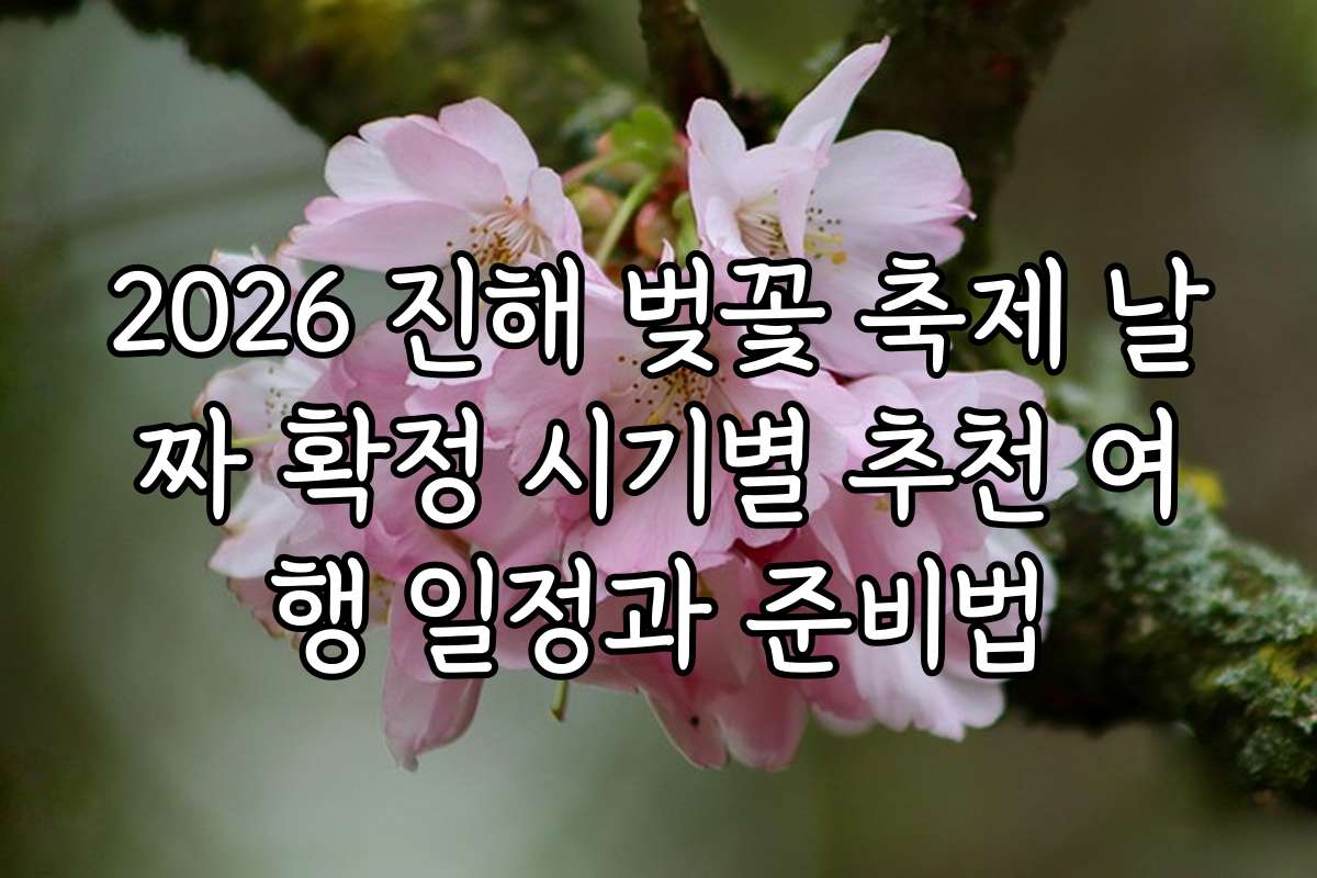 2026 진해 벚꽃 축제 날짜 확정 시기별 추천 여행 일정과 준비법