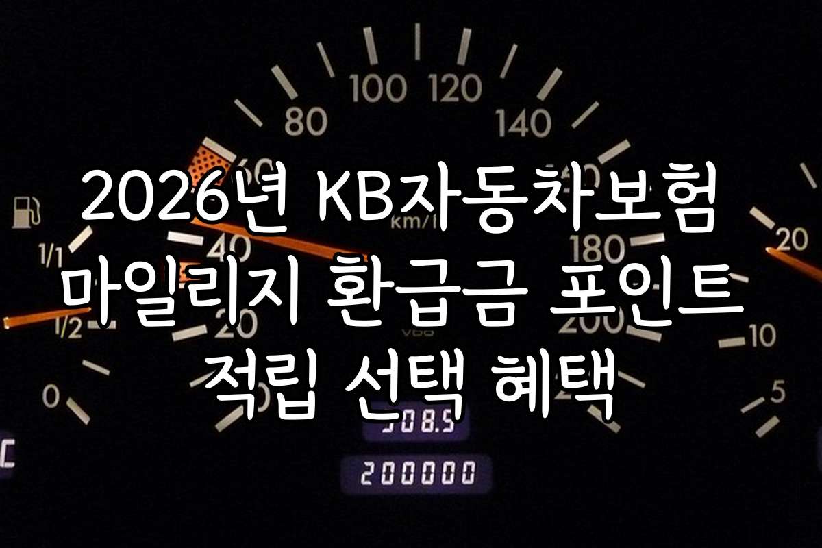 2026년 KB자동차보험 마일리지 환급금 포인트 적립 선택 혜택 2026년 KB자동차보험 마일리지 환급금 포인트 적립 선택 혜택