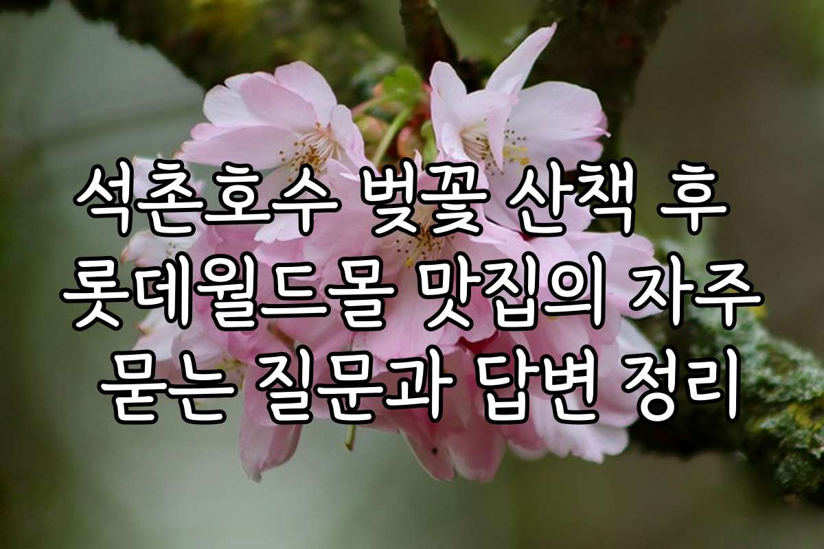 석촌호수 벚꽃 산책 후 롯데월드몰 맛집의 자주 묻는 질문과 답변 정리