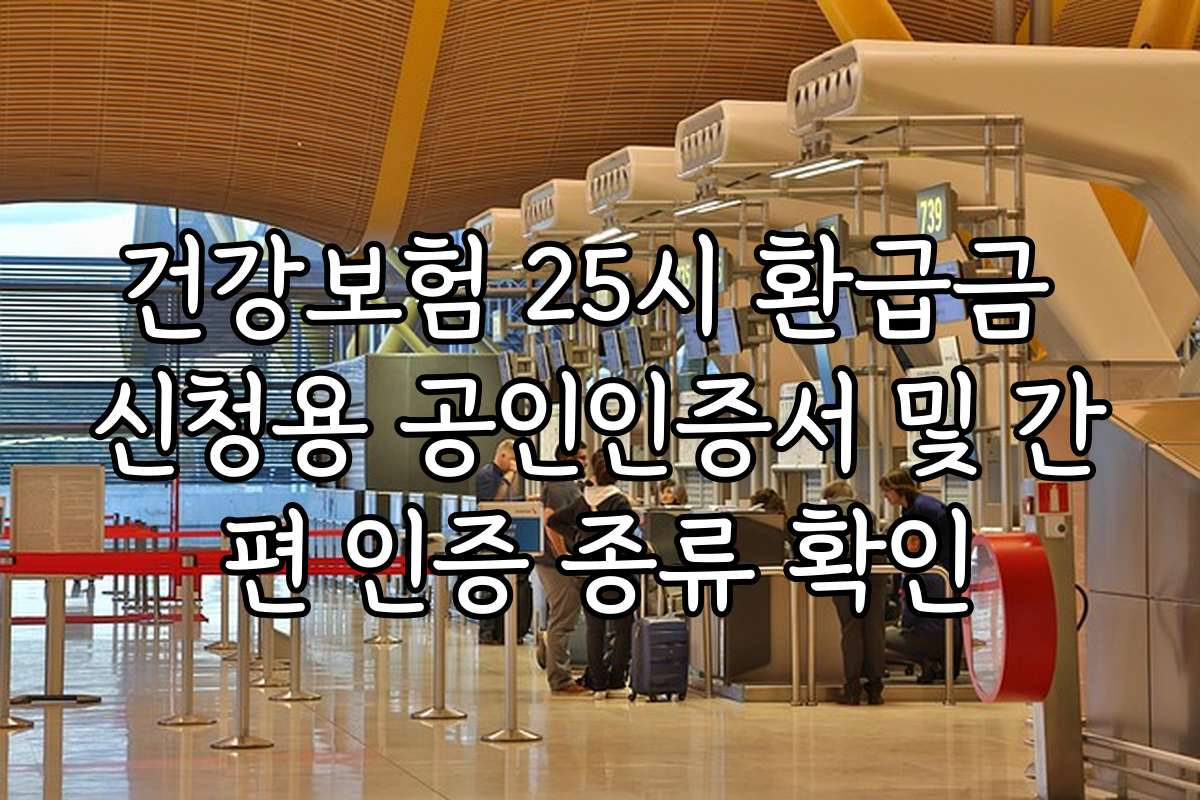 건강보험 25시 환급금 신청용 공인인증서 및 간편 인증 종류 확인