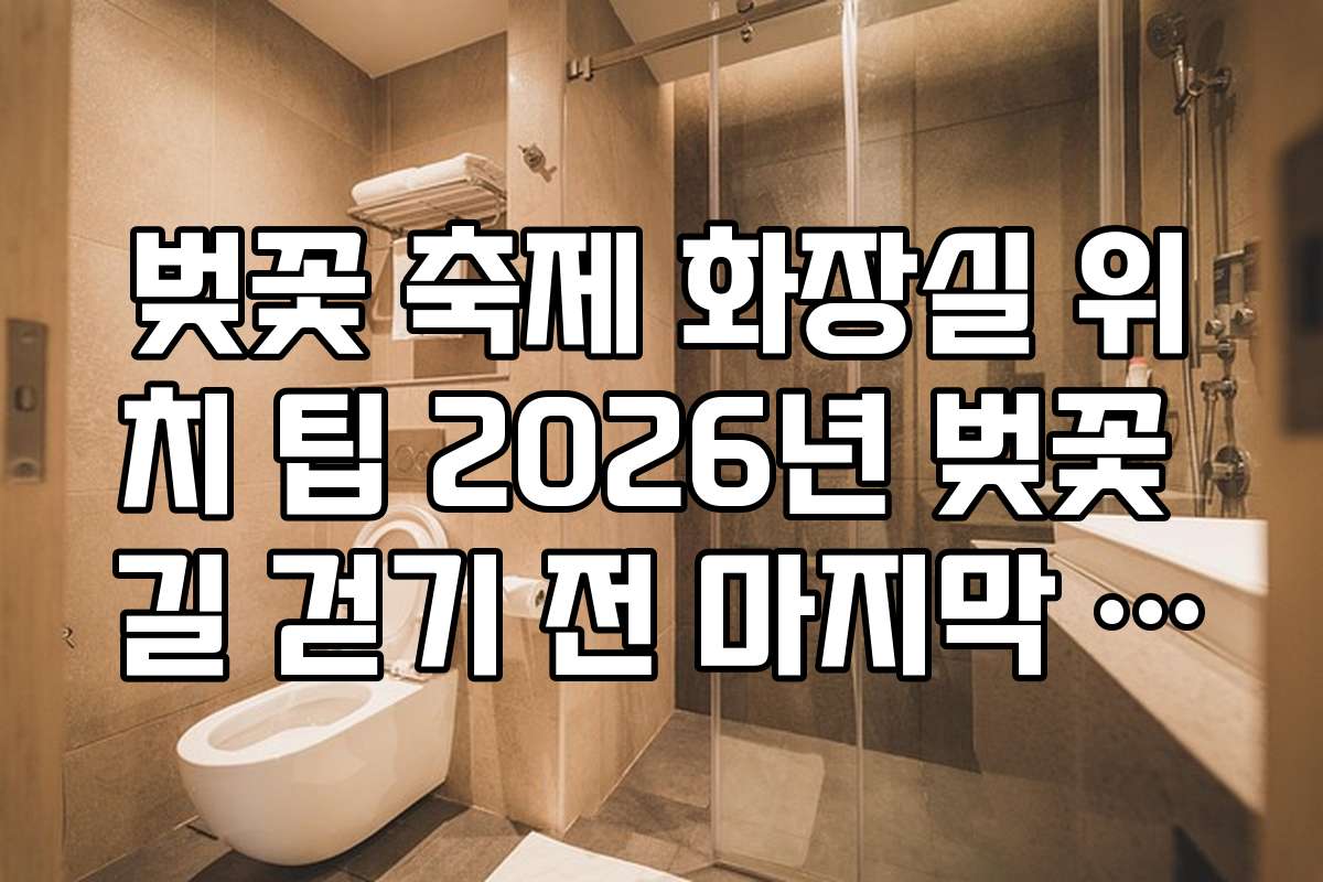 벚꽃 축제 화장실 위치 팁 2026년 벚꽃 길 걷기 전 마지막 화장실 위치