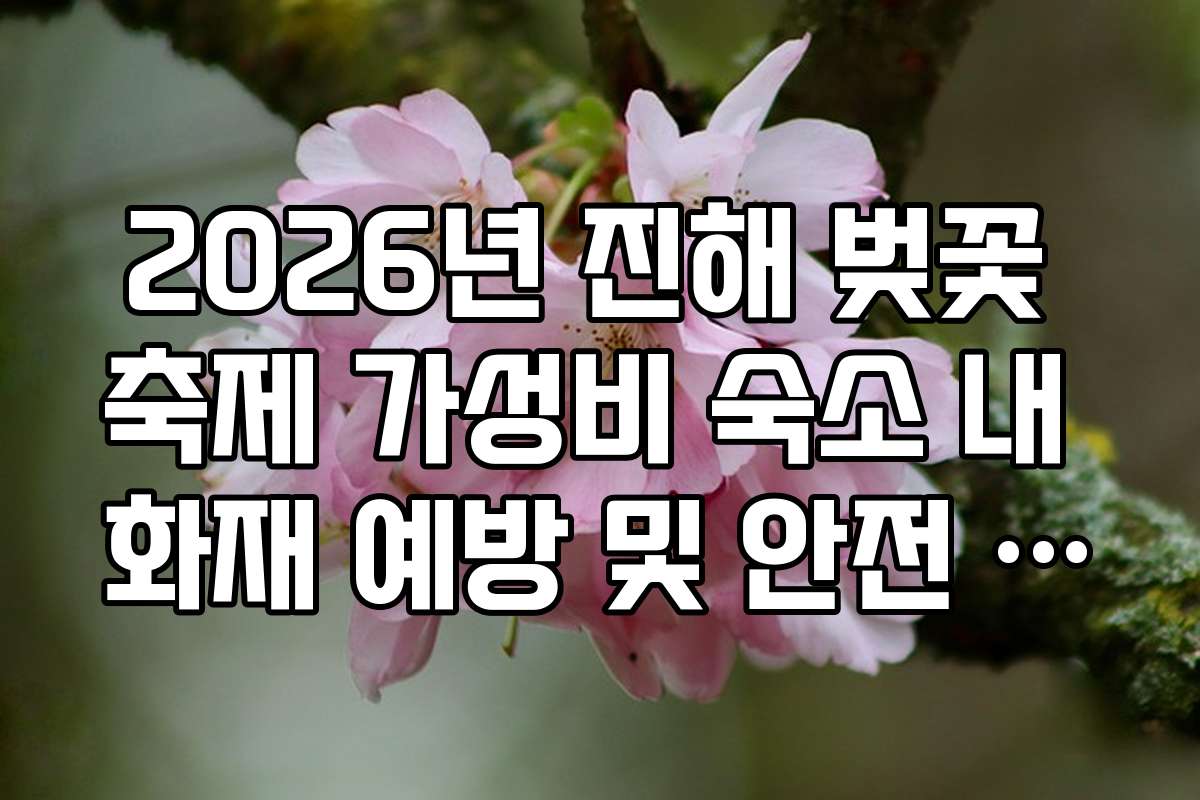 2026년 진해 벚꽃 축제 가성비 숙소 내 화재 예방 및 안전 설비