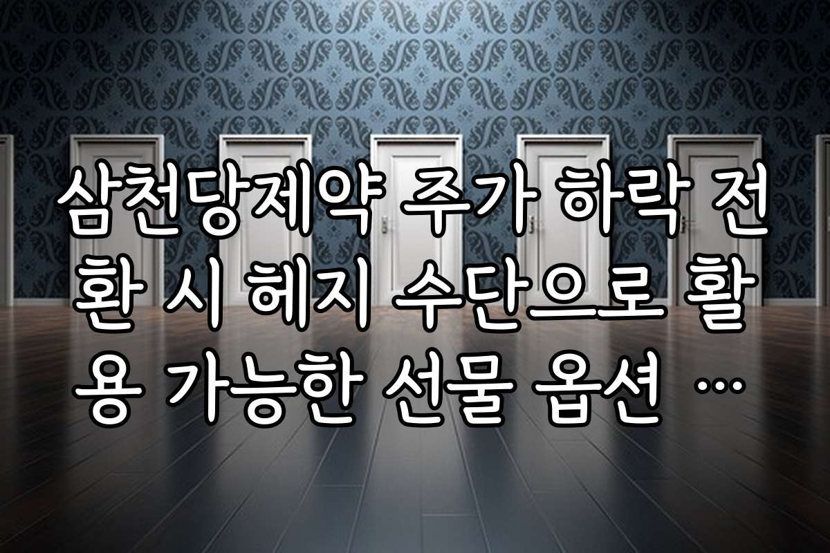 삼천당제약 주가 하락 전환 시 헤지 수단으로 활용 가능한 선물 옵션 전략
