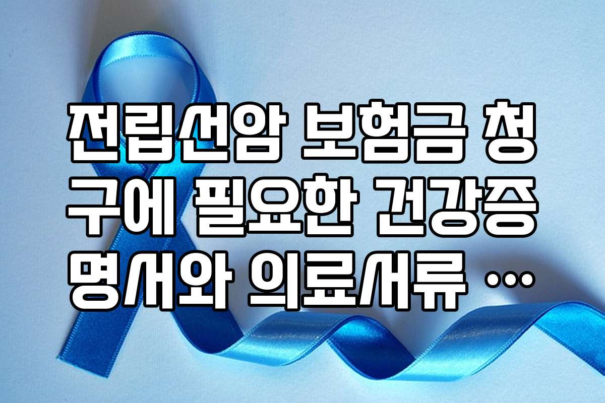 전립선암 보험금 청구에 필요한 건강증명서와 의료서류 준비 방법