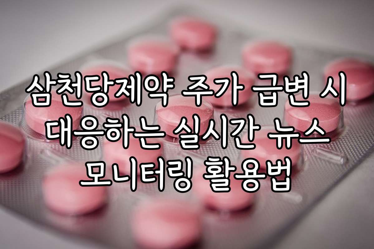 삼천당제약 주가 급변 시 대응하는 실시간 뉴스 모니터링 활용법