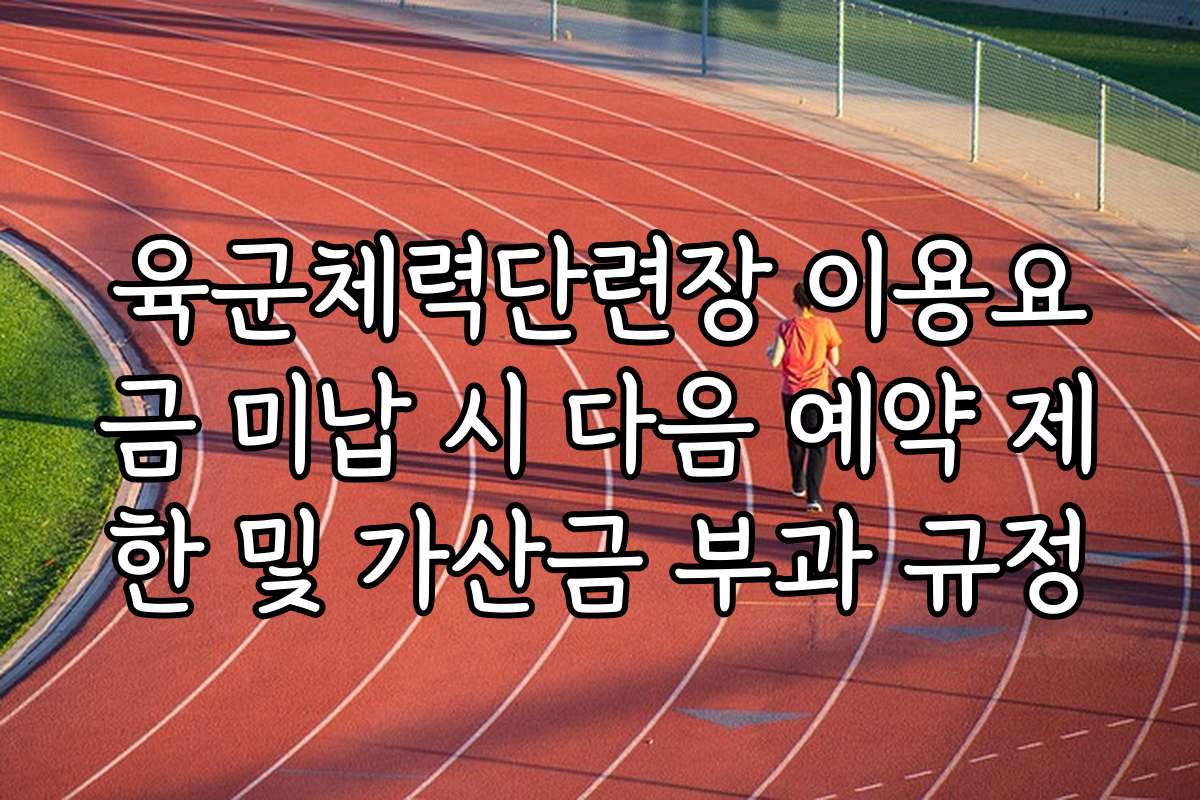 육군체력단련장 이용요금 미납 시 다음 예약 제한 및 가산금 부과 규정