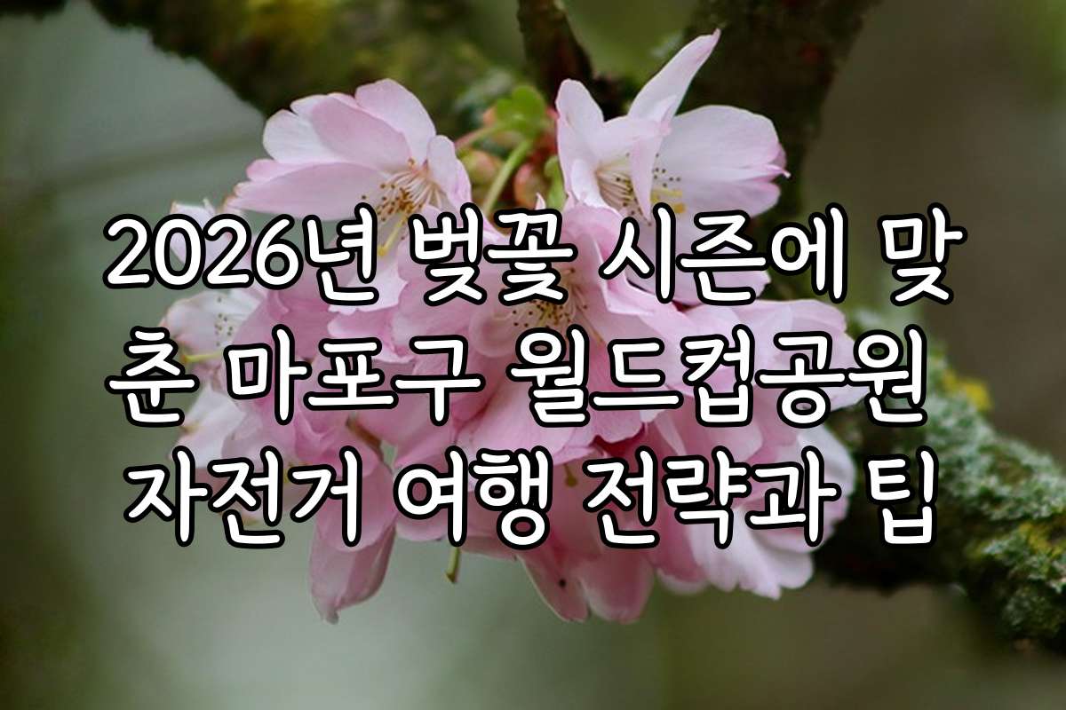 2026년 벚꽃 시즌에 맞춘 마포구 월드컵공원 자전거 여행 전략과 팁
