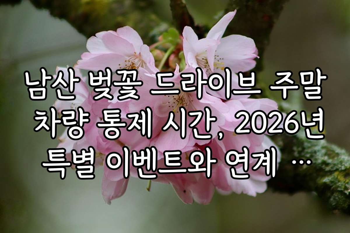 남산 벚꽃 드라이브 주말 차량 통제 시간, 2026년 특별 이벤트와 연계 정보
