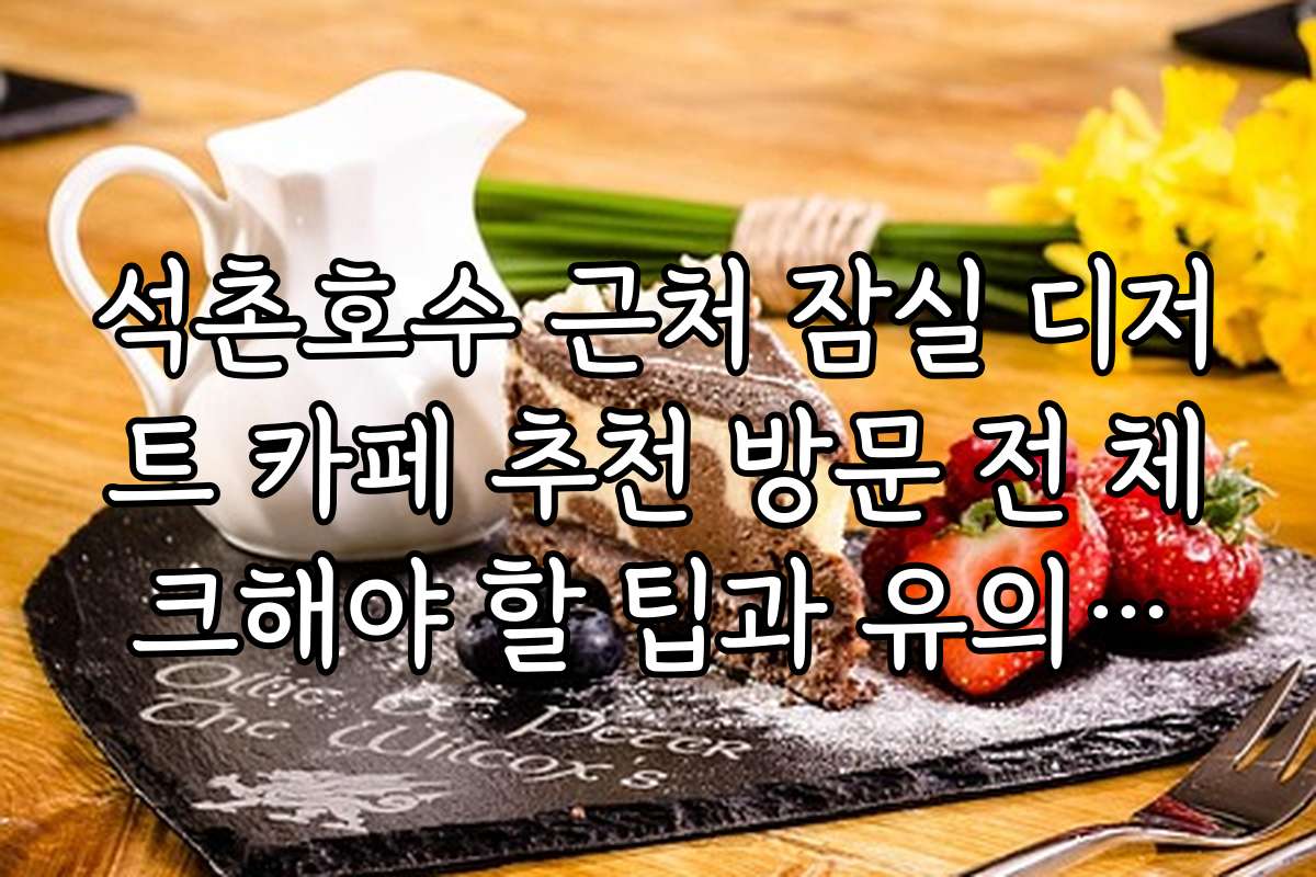 석촌호수 근처 잠실 디저트 카페 추천 방문 전 체크해야 할 팁과 유의사항 석촌호수 근처 잠실 디저트 카페 추천 방문 전 체크해야 할 팁과 유의사항