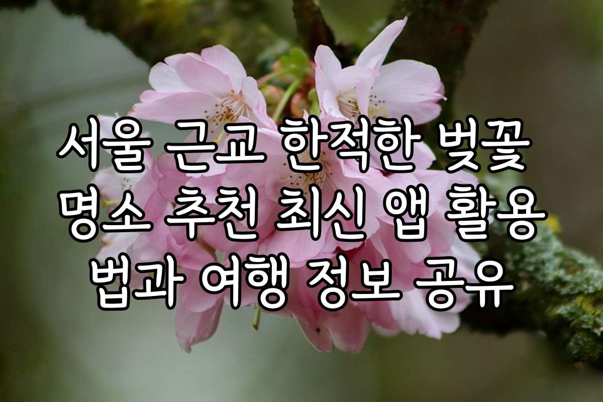 서울 근교 한적한 벚꽃 명소 추천 최신 앱 활용법과 여행 정보 공유