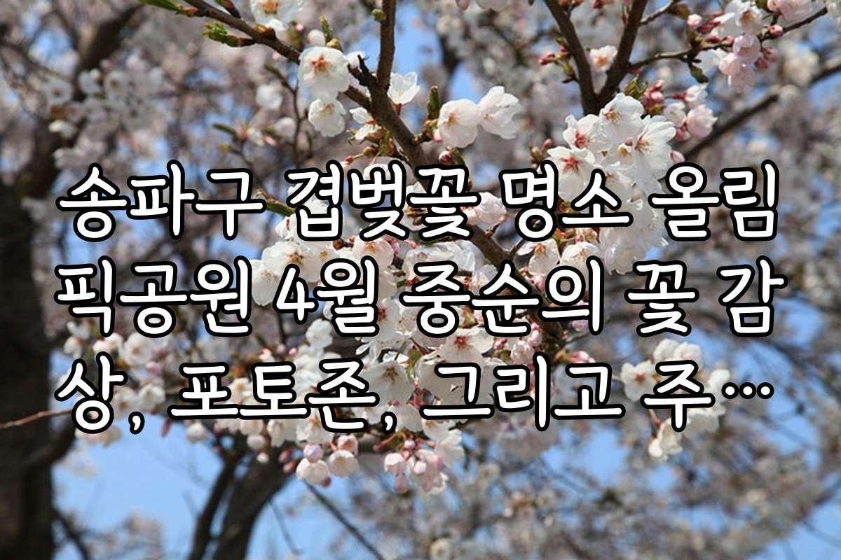송파구 겹벚꽃 명소 올림픽공원 4월 중순의 꽃 감상, 포토존, 그리고 주변 산책로 소개