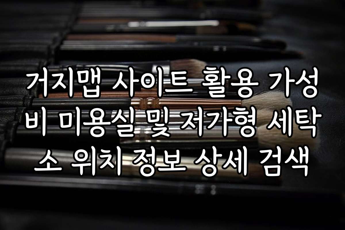 거지맵 사이트 활용 가성비 미용실 및 저가형 세탁소 위치 정보 상세 검색