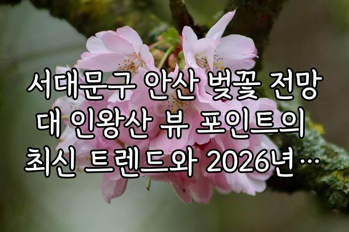 서대문구 안산 벚꽃 전망대 인왕산 뷰 포인트의 최신 트렌드와 2026년 방문객 트렌드를 분석해보았습니다
