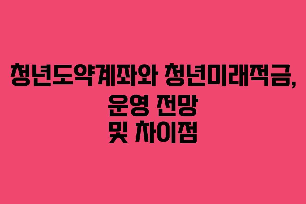 청년도약계좌와 청년미래적금, 운영 전망 및 차이점