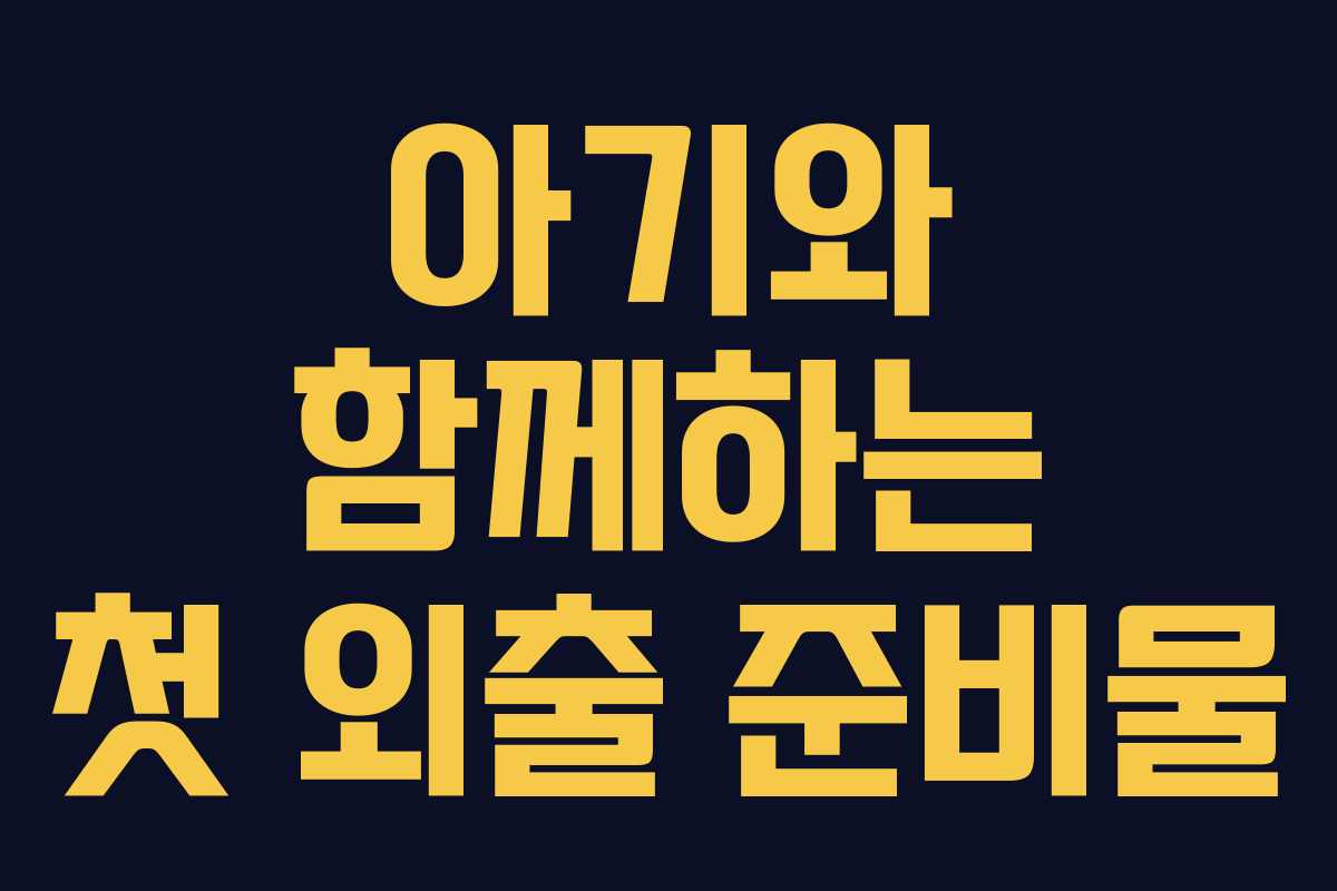 아기와 함께하는 첫 외출 준비물