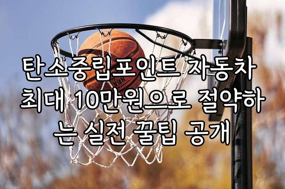 탄소중립포인트 자동차 최대 10만원으로 절약하는 실전 꿀팁 공개