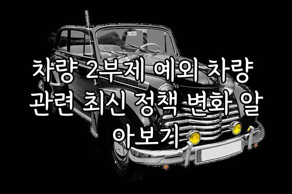 차량 2부제 예외 차량 관련 최신 정책 변화 알아보기