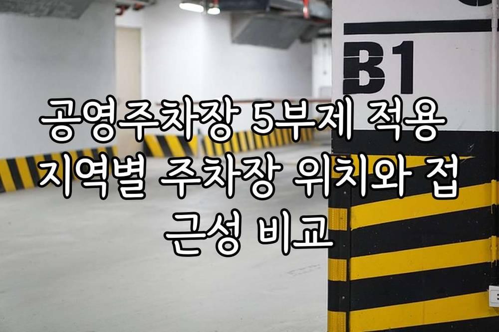 공영주차장 5부제 적용 지역별 주차장 위치와 접근성 비교