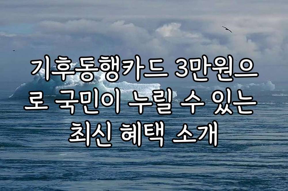 기후동행카드 3만원으로 국민이 누릴 수 있는 최신 혜택 소개