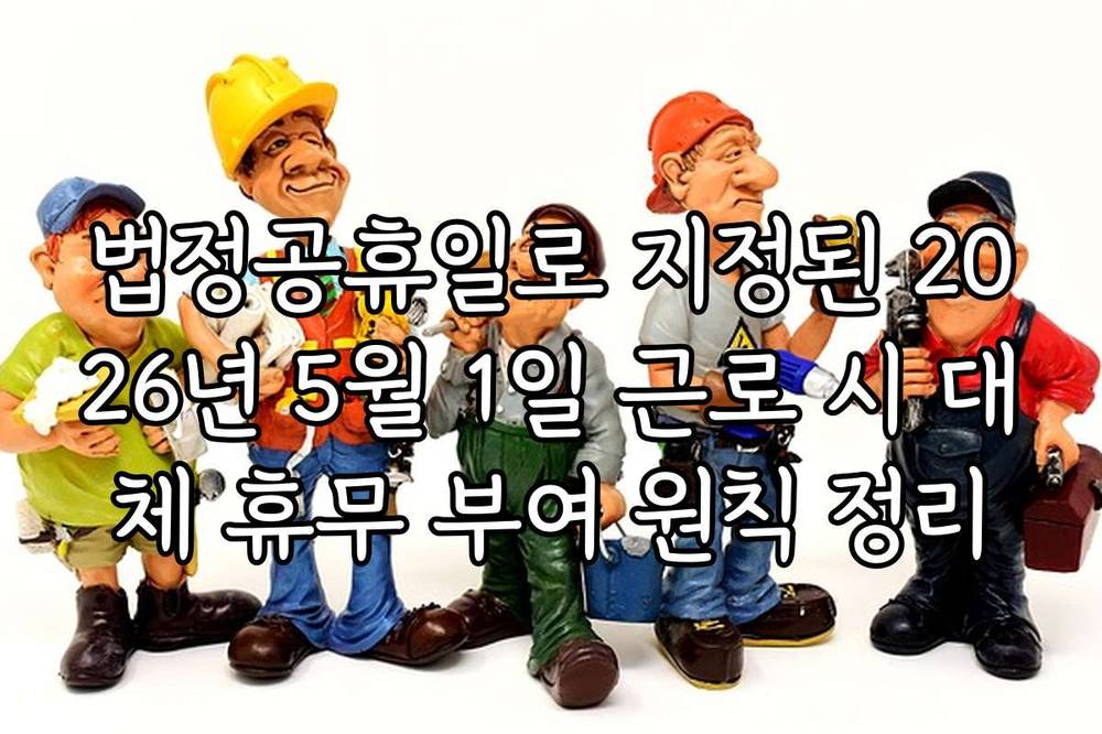 법정공휴일로 지정된 2026년 5월 1일 근로 시 대체 휴무 부여 원칙 정리