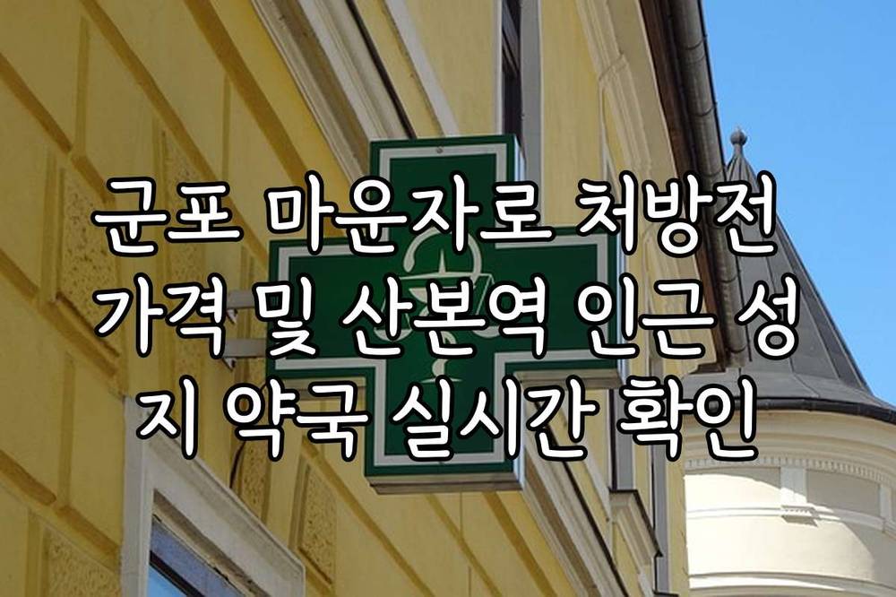 군포 마운자로 처방전 가격 및 산본역 인근 성지 약국 실시간 확인