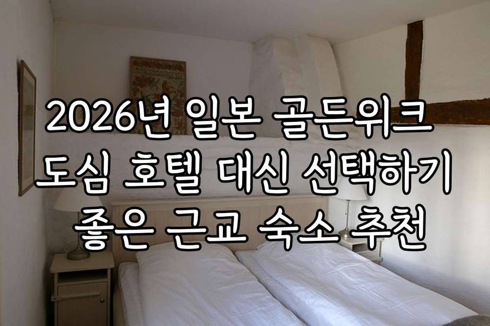 2026년 일본 골든위크 도심 호텔 대신 선택하기 좋은 근교 숙소 추천