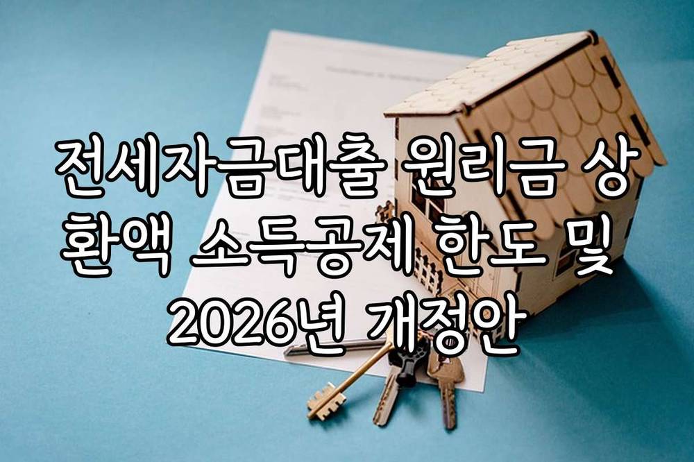 전세자금대출 원리금 상환액 소득공제 한도 및 2026년 개정안