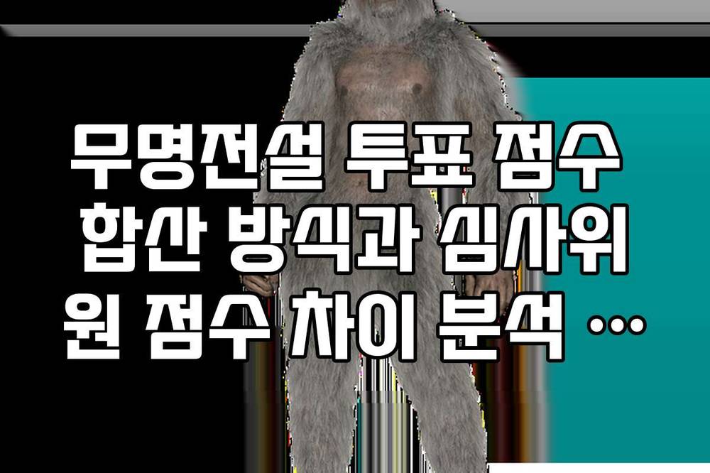 무명전설 투표 점수 합산 방식과 심사위원 점수 차이 분석 보고