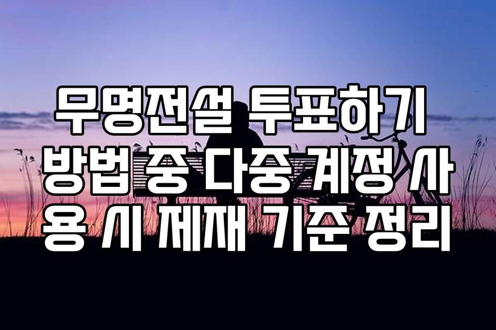 무명전설 투표하기 방법 중 다중 계정 사용 시 제재 기준 정리