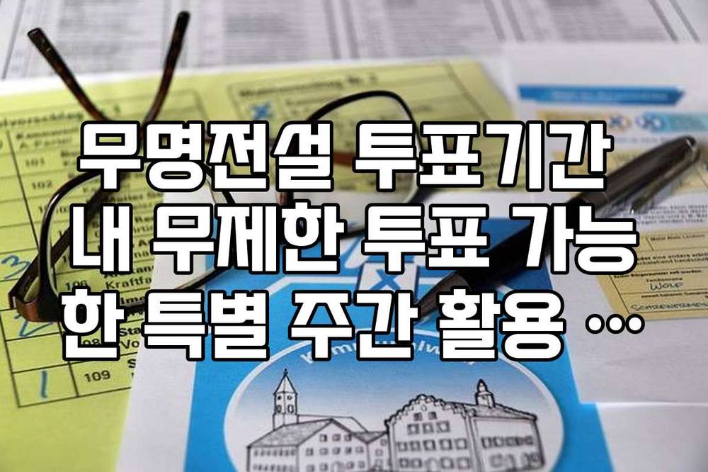 무명전설 투표기간 내 무제한 투표 가능한 특별 주간 활용 가이드