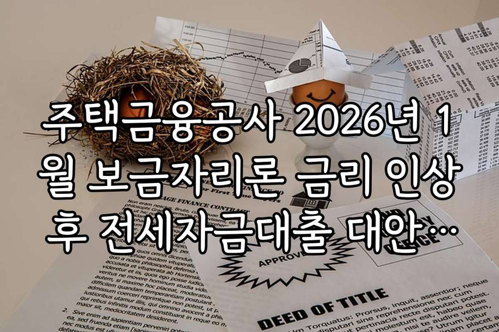 주택금융공사 2026년 1월 보금자리론 금리 인상 후 전세자금대출 대안 찾기