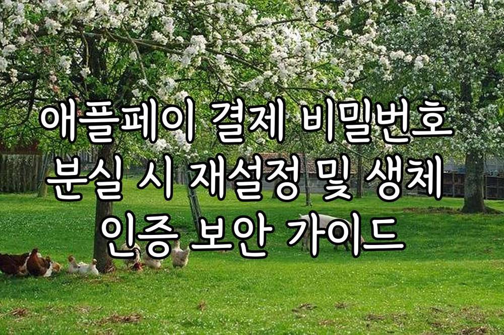 애플페이 결제 비밀번호 분실 시 재설정 및 생체 인증 보안 가이드