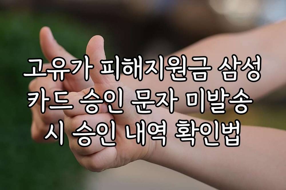 고유가 피해지원금 삼성카드 승인 문자 미발송 시 승인 내역 확인법