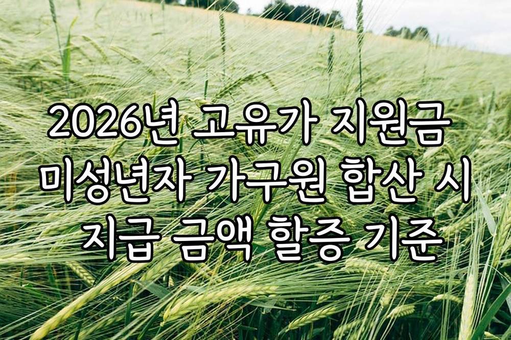 2026년 고유가 지원금 미성년자 가구원 합산 시 지급 금액 할증 기준