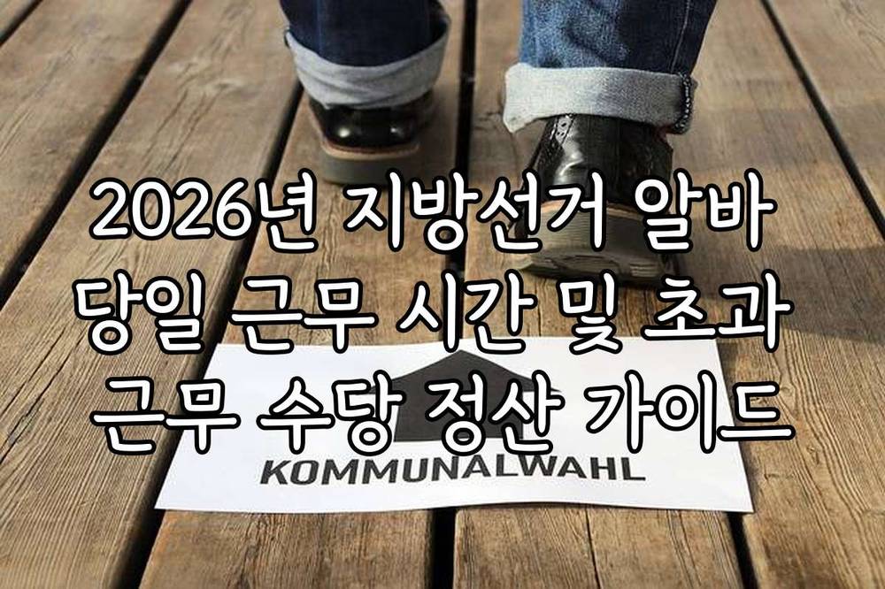2026년 지방선거 알바 당일 근무 시간 및 초과 근무 수당 정산 가이드