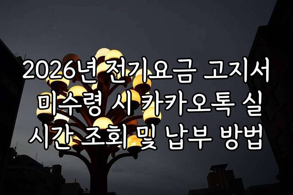 2026년 전기요금 고지서 미수령 시 카카오톡 실시간 조회 및 납부 방법