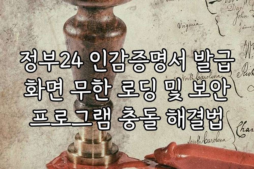 정부24 인감증명서 발급 화면 무한 로딩 및 보안 프로그램 충돌 해결법