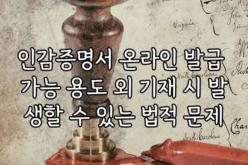 인감증명서 온라인 발급 가능 용도 외 기재 시 발생할 수 있는 법적 문제
