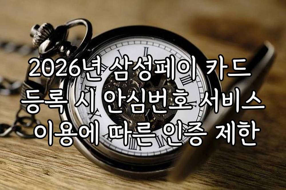 2026년 삼성페이 카드 등록 시 안심번호 서비스 이용에 따른 인증 제한