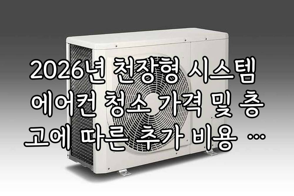 2026년 천장형 시스템 에어컨 청소 가격 및 층고에 따른 추가 비용 기준