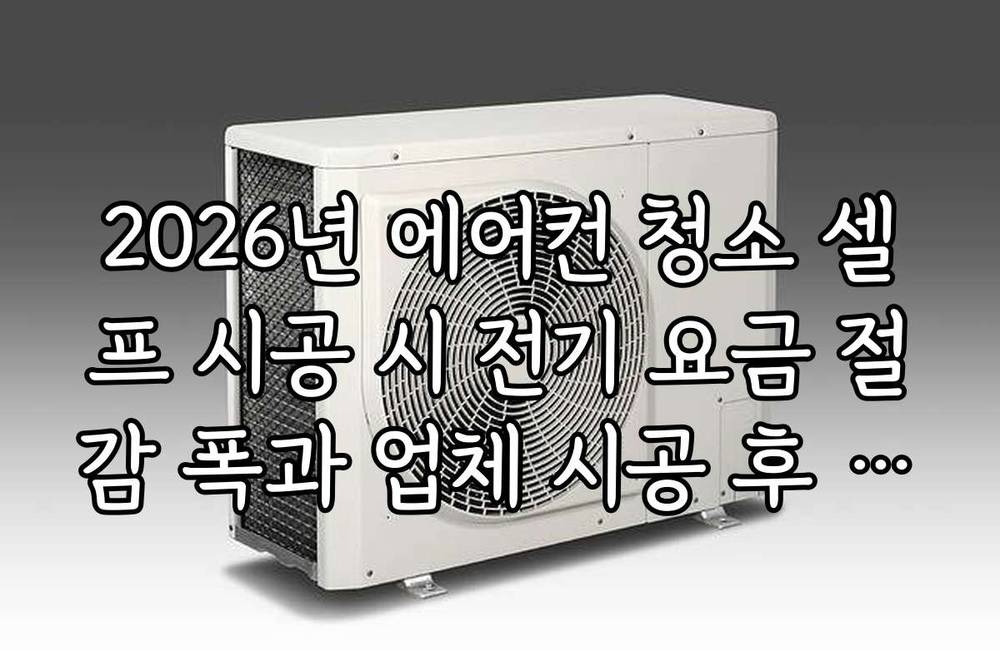2026년 에어컨 청소 셀프 시공 시 전기 요금 절감 폭과 업체 시공 후 비교