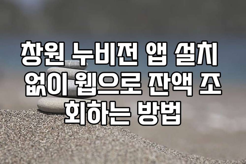창원 누비전 앱 설치 없이 웹으로 잔액 조회하는 방법