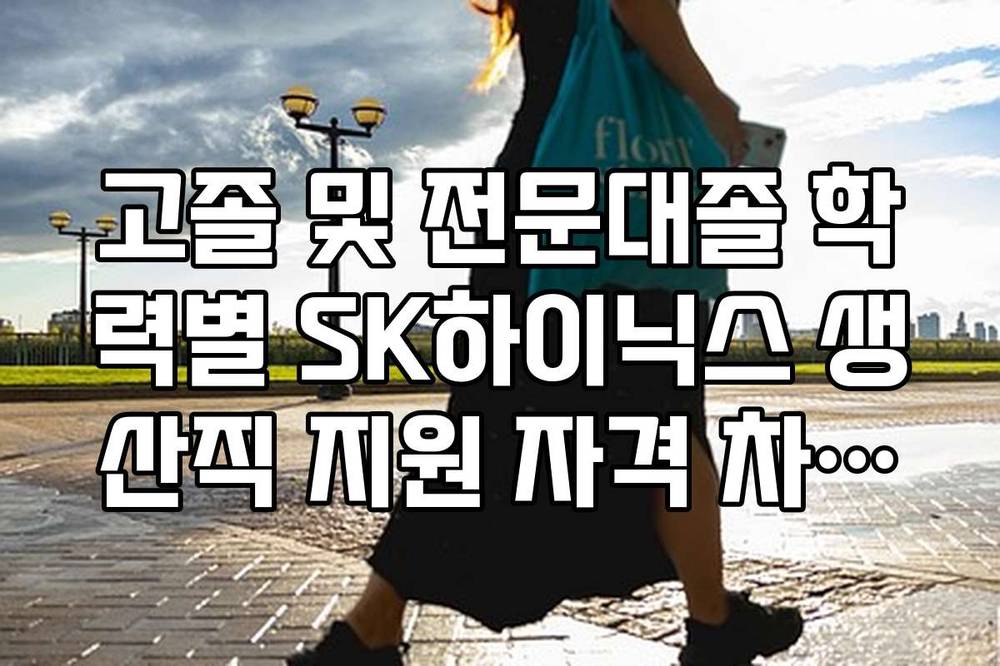 고졸 및 전문대졸 학력별 SK하이닉스 생산직 지원 자격 차이점