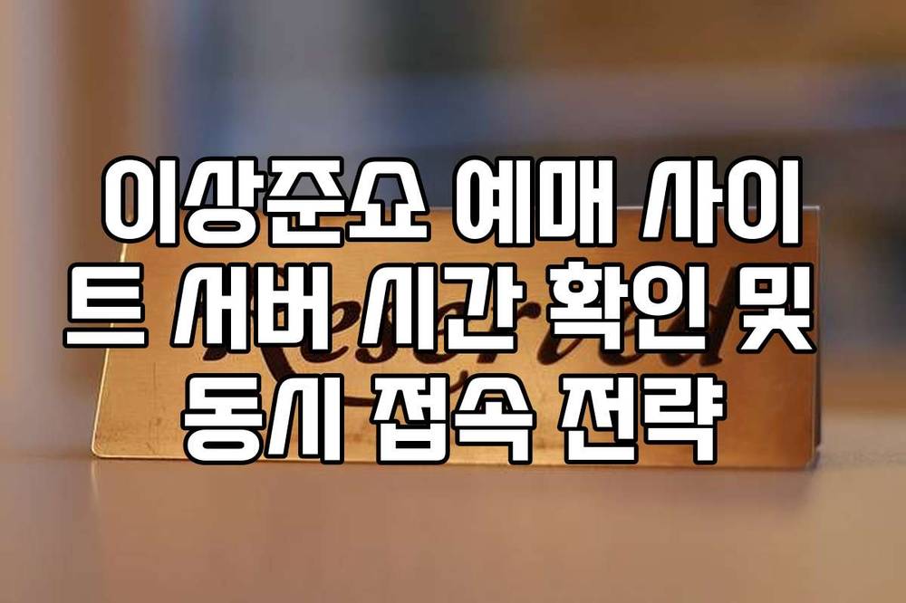 이상준쇼 예매 사이트 서버 시간 확인 및 동시 접속 전략