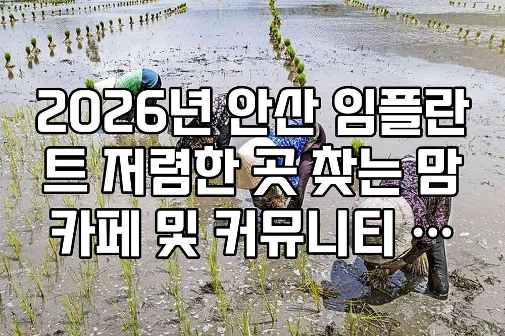 2026년 안산 임플란트 저렴한 곳 찾는 맘카페 및 커뮤니티 추천 리스트