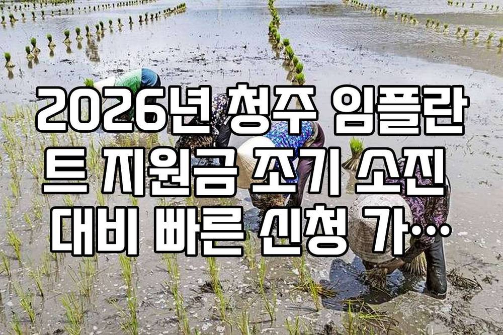 2026년 청주 임플란트 지원금 조기 소진 대비 빠른 신청 가이드