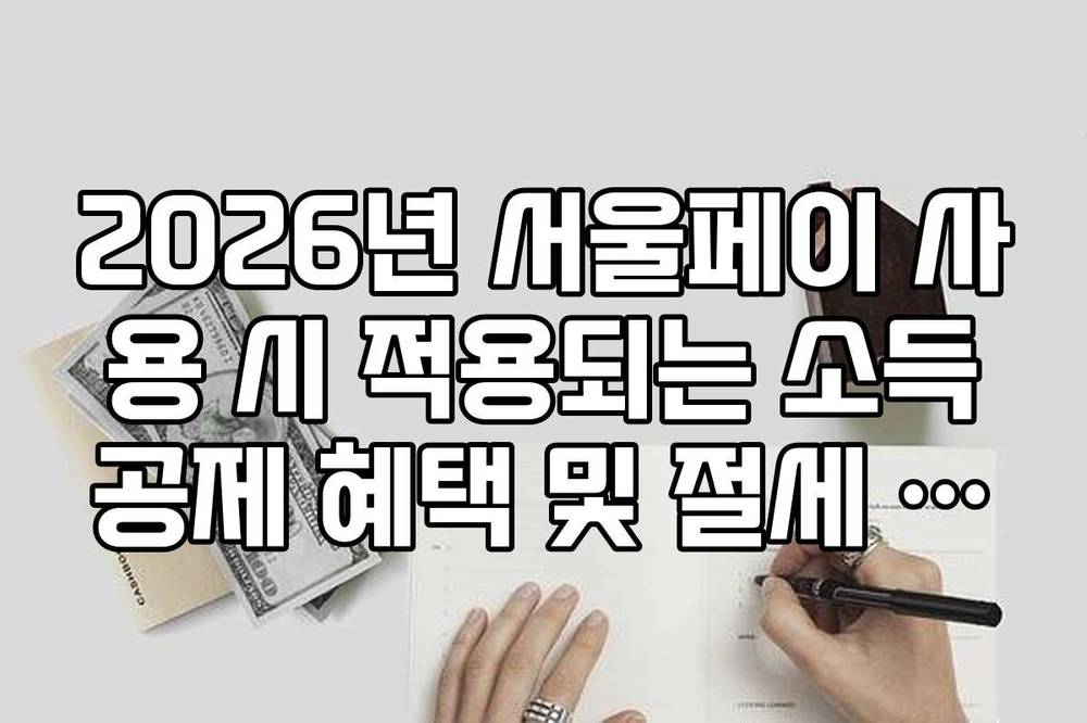 2026년 서울페이 사용 시 적용되는 소득공제 혜택 및 절세 효과